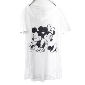 【中古】【古着】 Disney ビッグプリント ミッキー ホワイト(白) M ディズニー Tシャツ 古着卸 アメリカ仕入 t2107-3017