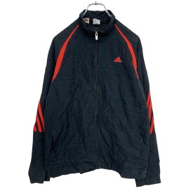 【中古】【古着】 adidas ナイロンジャケット キッズ 160cm アディダス ブラック レッド ジャージ スポーツ 古着卸 アメリカ仕入 t2110-3627