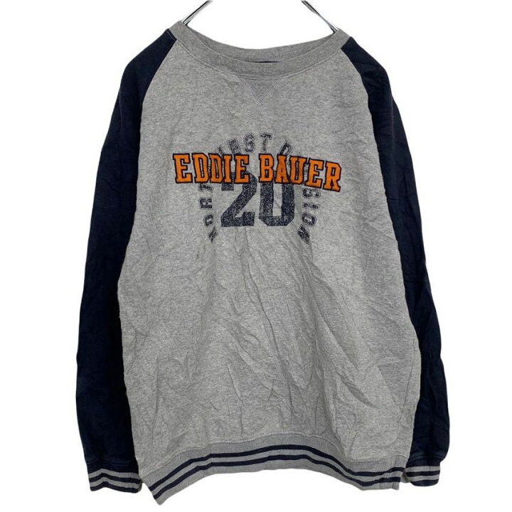 楽天市場 Eddie Bauer スウェットトレーナー キッズ サイズ表記 14 16 グレー ラグラン エディーバウアー 古着卸 アメリカ仕入 T2110 3916 古着屋den