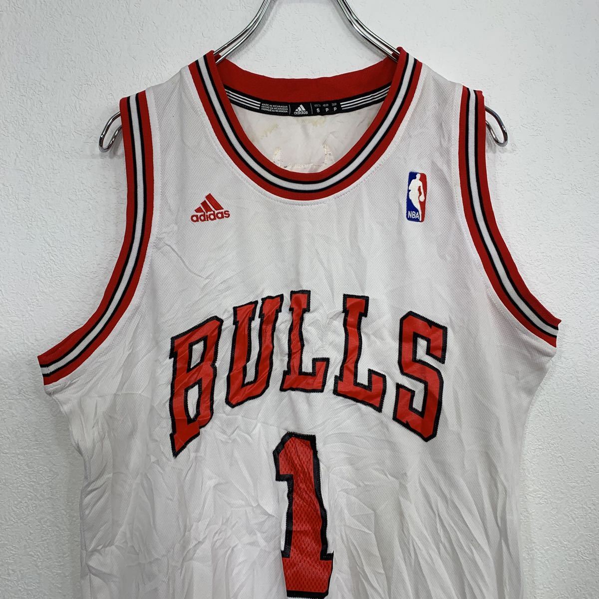 adidas NBA Chicago BULLS ゲームシャツ Sサイズ ROSE シカゴブルズ デリックローズ 古着卸 アメリカ仕入  t2110-4132 | 古着屋DEN