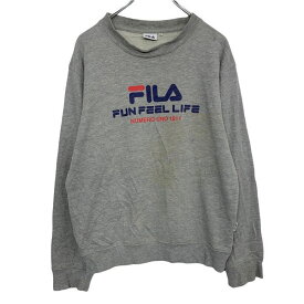 【中古】【古着】 FILA スウェット トレーナー M グレー フィラ スポーツ プリント ロゴ 古着卸 アメリカ仕入 t2112-3335