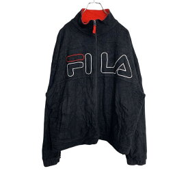 【中古】【古着】 FILA ジップアップ フリースジャケット Mサイズ フィラ ブラック 古着卸 アメリカ仕入 t2112-3587