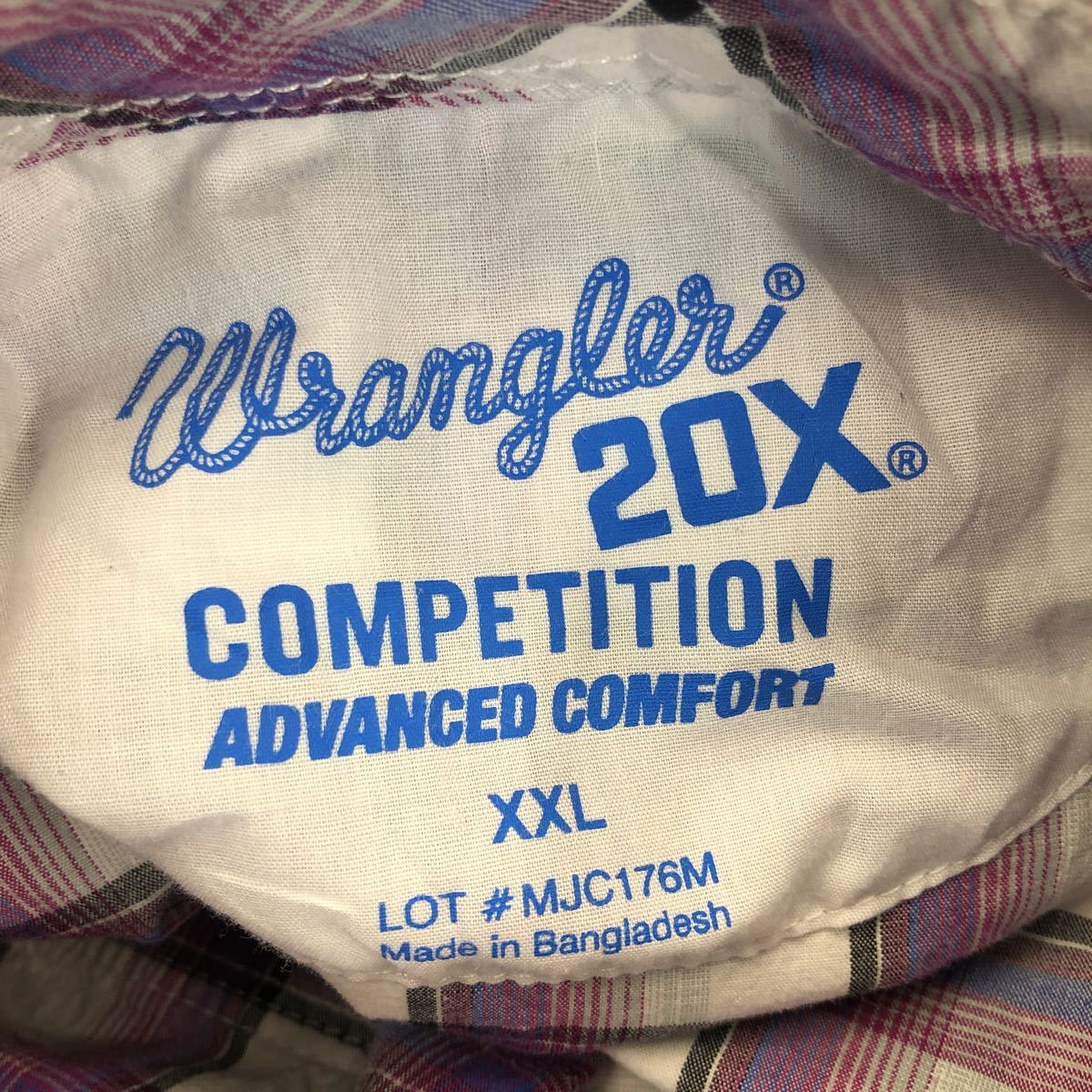 独創的独創的Wrangler チェックシャツ XXL ラングラー ビックサイズ パープル コットン 古着卸 アメリカ仕入 T2208-3213  メンズ財布