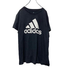 【中古】【古着】 adidas 半袖 プリントTシャツ 1Xサイズ アディダス スポーツ レディース 黒 ブラック 古着卸 アメリカ仕入れ a407-5752