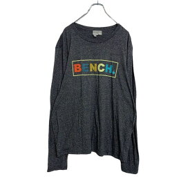 【中古】【古着】 Bench 長袖 プリント Tシャツ XL グレー ロゴ ロンT 古着卸 アメリカ仕入れ a407-5553