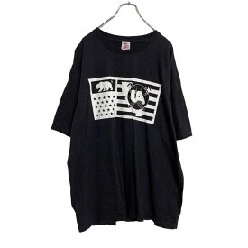 【中古】【古着】 BAYSIDE 半袖 プリント Tシャツ XL ブラック ホワイト ビッグサイズ 古着卸 アメリカ仕入れ a408-5155