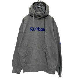 【中古】【古着】 Reebok ロゴ スウェット パーカー M グレー リーボック スポーツ フーディー 古着卸 アメリカ仕入 a503-5147