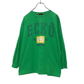 【中古】【古着】 ecko unltd. 長袖 プリント Tシャツ キッズサイズ 145～ グリーン エコーアンリミテッド ロゴ ロンT 古着卸 アメリカ仕入 a503-5358