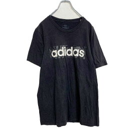 【中古】【古着】 adidas 半袖 プリント Tシャツ M ブラック ホワイト アディダス スポーツ ストリート ロゴ 古着卸 アメリカ仕入れ a406-5438