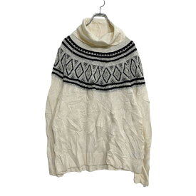 【中古】【古着】 OLD NAVY ハイネック ニット セーター レディース M ホワイト グレー ブラック ラメ糸 オールドネイビー 混紡 古着卸 アメリカ仕入れ a501-5497