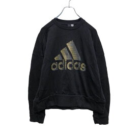 【中古】【古着】 adidas スウェット トレーナー レディース 2XL ブラック コールド ロゴ アディダス スポーツ ストリート 古着卸 アメリカ仕入 a503-6442