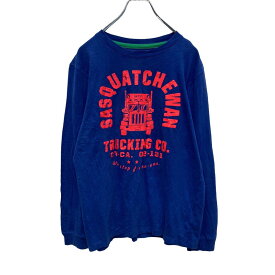 H&M 長袖 プリント Tシャツ ユースサイズ 160〜 ブルー ネオンレッド ロンT 古着卸 アメリカ仕入 a504-5914