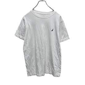 NAUTICA 半袖 ロゴ Tシャツ ユースサイズ L 160 ホワイト ネイビー ワンポイント ノーティカ 古着卸 アメリカ仕入 a504-6005