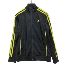 【中古】【古着】 adidas ジャージ 150 ブラック イエロー アディダス キッズ ジップアップ ポケット 古着卸 アメリカ仕入 a505-6260