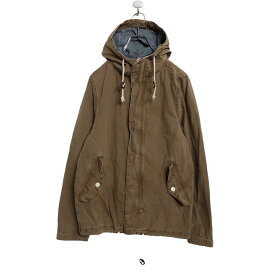 【中古】【古着】 H&M ジップアップ フード ジャケット レディース S ブラウン エイチアンドエム ミリタリー 古着卸 アメリカ仕入れ a412-5256