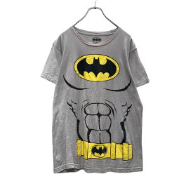 【中古】【古着】 BATMAN 半袖 プリント Tシャツ M ライトグレー バットマン マーベル 変身 キャラクター 古着卸 アメリカ仕入 a506-6924
