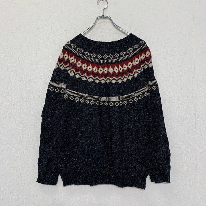 楽天市場】【中古】【古着】 ニット セーター L ネイビー ベージュ  