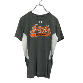 【中古】【古着】 UNDER ARMOUR 半袖 プリント Tシャツ ユースサイズ L グレー ホワイト オレンジ Eagle スポーツ 古着卸 アメリカ仕入 a507-5736