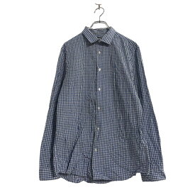 【中古】【古着】 H&M 長袖 チェック シャツ M ブルー ホワイト エイチアンドエム ギンガムチェック シンプル 古着卸 アメリカ仕入 a507-5833