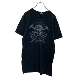 【中古】【古着】 american apparel 半袖 プリント Tシャツ L ブラック ドクロ スカル 金槌 アメアパ 古着卸 アメリカ仕入 a507-6863