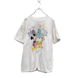 【中古】【古着】 Disney Park 半袖 ロゴ プリント Tシャツ レディース XL ホワイト ディズニー キャラクター ミッキー 古着卸 アメリカ仕入 a508-5489