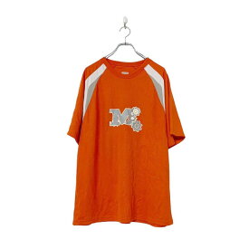 【中古】【古着】 AUGUSTA 半袖 プリント Tシャツ L オレンジ シルバー M シルバー 歯車 メキシコ製 バックプリント 古着卸 アメリカ仕入 a508-5814