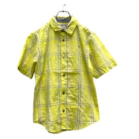 【中古】【古着】 Calvin Klein 半袖 チェックシャツ キッズ Lサイズ カルバンクライン 黄色 イエロー 古着卸 アメリカ仕入 a508-5931