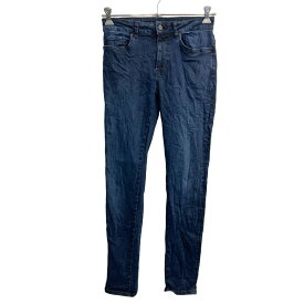 【中古】【古着】 MARIO CONTI DENIM デニムパンツ W30 スキニー ダークネイビー 古着卸 アメリカ仕入 2309-1296