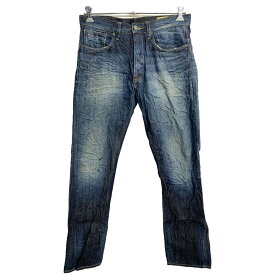 【中古】【古着】 G-STAR RAW デニムパンツ W33 ジースター ボタンフライ ネイビー コットン 古着卸 アメリカ仕入 2401-159