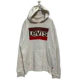 【中古】【古着】 Levi's ロゴ スウェット パーカー L ホワイト リーバイス プルオーバー ポケット 古着卸 アメリカ仕入 a601-6078