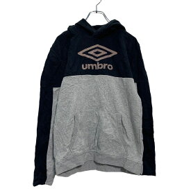 【中古】【古着】 UMBRO ロゴ スウェット パーカー キッズ XL 16/18 ブラック グレー アンブロ フーディー 古着卸 アメリカ仕入 a601-6125