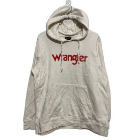 【中古】【古着】 Wrangler プリント スウェット パーカー L ホワイト ラングラー プルオーバー ポケット ロゴ 古着卸 アメリカ仕入 a601-6271