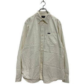 【中古】【古着】 GUESS 長袖 無地 シャツ XL ホワイト ゲス ビッグサイズ コットン 胸ポケット ロゴ シンプル 古着卸 アメリカ仕入 a602-6082