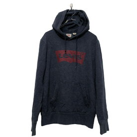 【中古】【古着】 Levi's ロゴ スウェット パーカー S レディース グレー ブルーグレー レッド 裏起毛 プルオーバー 古着卸 アメリカ仕入 a603-6595