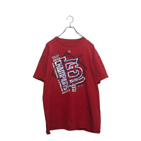 【中古】【古着】 Majestic 半袖 プリント Tシャツ L マジェスティック レッド 野球 ワールドシリーズ 古着卸 アメリカ仕入 a604-5200