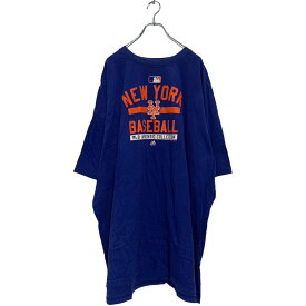 【中古】【古着】 Majestic 半袖 プリントTシャツ 5XL ブルー オレンジ マジェスティック ビッグサイズ MLB NEWYORK METS 古着卸 アメリカ仕入 a604-5412