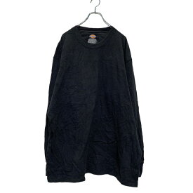 【中古】【古着】 Dickies 長袖 ロゴTシャツ 3XL ブラック ディッキーズ ビッグサイズ 無地 ロンT ロングTシャツ 袖ロゴ 厚手 古着卸 アメリカ仕入 a604-6028