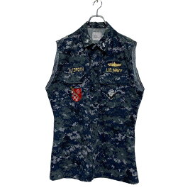 【中古】【古着】 U.S.NAVY ミリタリージャケット M X-LONG ネイビー オリーブ デジタルカモ 迷彩 カモフラ アメリカ軍 古着卸 アメリカ仕入 a604-6942