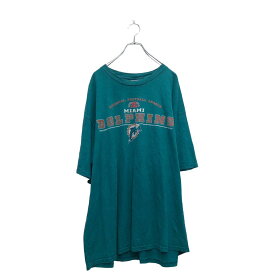 【中古】【古着】 Lee 半袖 プリント Tシャツ リー XL~ グリーン アメフト ドルフィンズ ビッグサイズ クルーネック 古着卸 アメリカ仕入 a604-6995