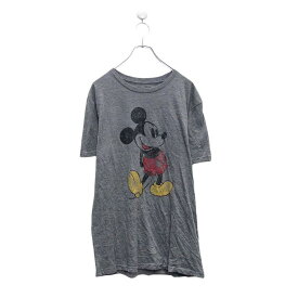 【中古】【古着】 Disney 半袖 プリント Tシャツ ディズニー S グレー ミッキー クルーネック 古着卸 アメリカ仕入 a604-7000