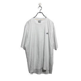 【中古】【古着】 adidas 半袖 ロゴ Tシャツ アディダス L ホワイト バックプリント スポーツウェア クルーネック 古着卸 アメリカ仕入 a604-7069