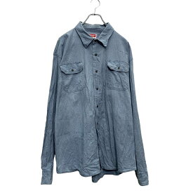 【中古】【古着】 Wrangler 長袖 ダンガリーシャツ 2XL ライトブルー ラングラー ビッグサイズ ダブルポケット 古着卸 アメリカ仕入 a604-7459