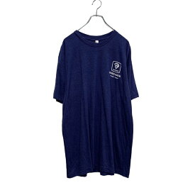 【中古】【古着】 American Apparel 半袖 プリントTシャツ 2XL 杢ネイビー ビッグサイズ クルーネック バックプリント 古着卸 アメリカ仕入 a605-5122