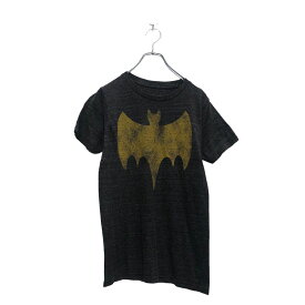 【中古】【古着】 batman 半袖 プリント Tシャツ バットマン S ダークグレー ロゴ クルーネック 古着卸 アメリカ仕入 a605-6463