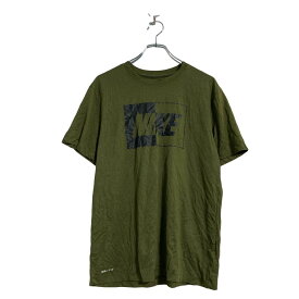 【中古】【古着】 NIKE 半袖 ロゴ Tシャツ M カーキ ナイキ ドライフィット 古着卸 アメリカ仕入 a605-8482