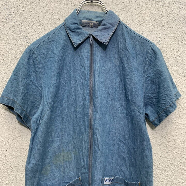 楽天市場】【中古】【古着】 MOBB 半袖 ジップアップ ダンガリーシャツ