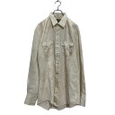 【中古】【古着】 Kenny Rogers 長袖 ストライプ ウエスタンシャツ L～ アイボリー USA製 70's～ スナップボタン 古着卸 アメリカ仕入 a607-5313
