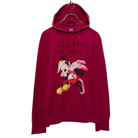 【中古】【古着】 Disney プリント スウェット パーカー ディズニー L ピンク イラスト プルオーバー レディース 古着卸 アメリカ仕入 a609-6769
