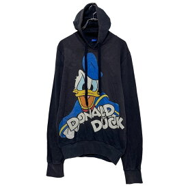 【中古】【古着】 Disney キャラクター スウェット パーカー ディズニー M ブラック ブルー ホワイト プルオーバー 古着卸 アメリカ仕入 a610-7500