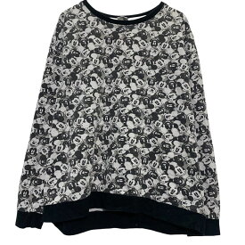 【中古】【古着】 Disney キャラクタースウェット トレーナー XL ブラック ホワイト プルオーバー ビッグサイズ ミッキー 古着卸 アメリカ仕入 a611-5636